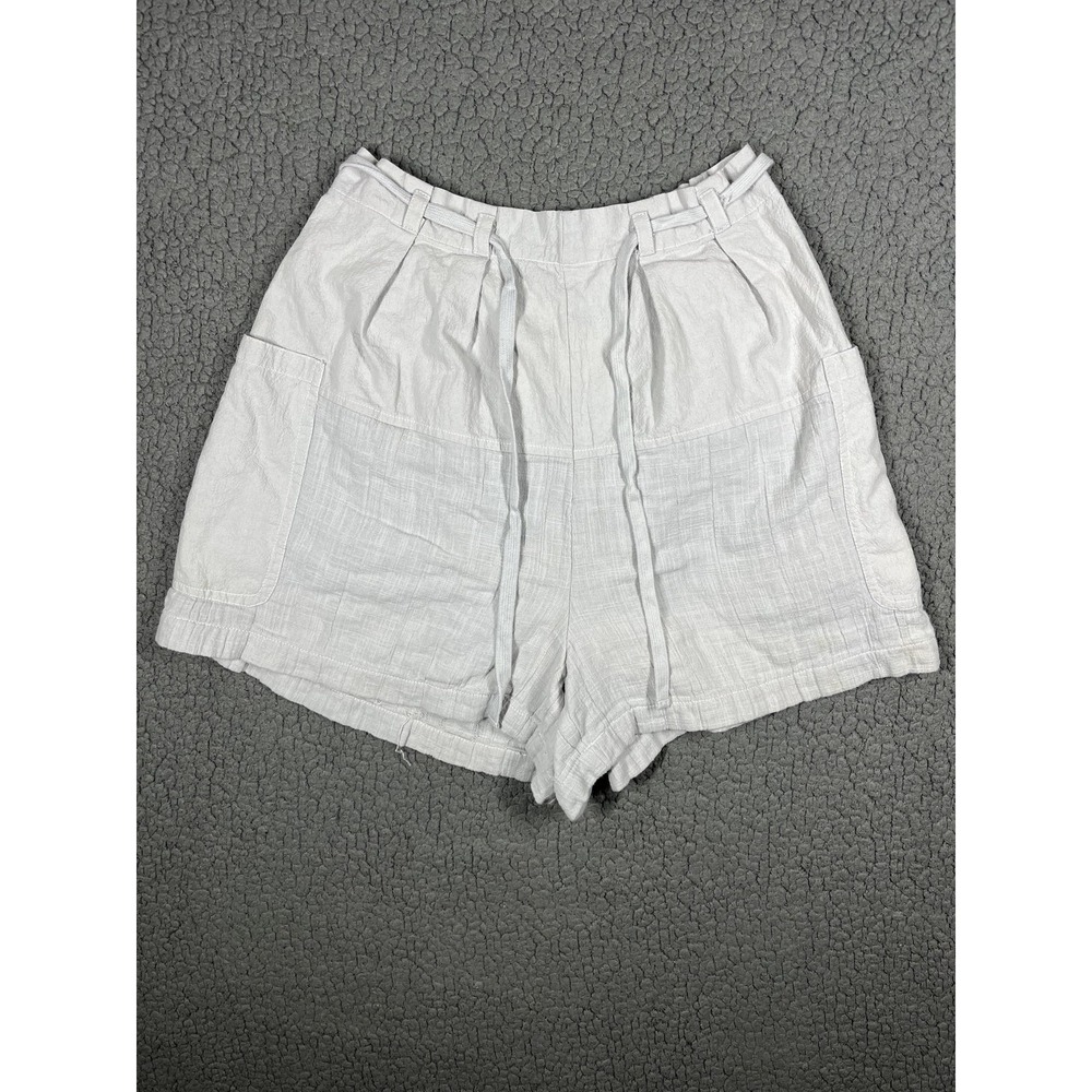 Free People Shorts Womens Small Gray Paperbag Waist‎ Tie Belt Cuffed Pockets